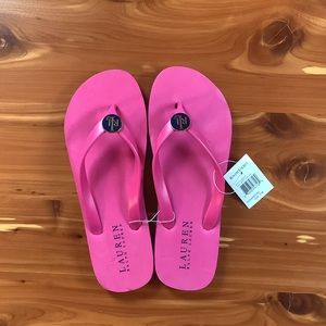 NWT Ralph Lauren Pink Flipflops